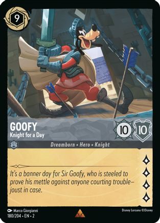 Goofy - Knight for a Day (180/204) - Rise of the Floodborn Cold Foil - Lorcana - Single Cards