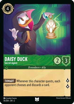 Daisy Duck - Secret Agent (76/204) - Rise of the Floodborn Cold Foil - Lorcana - Single Cards