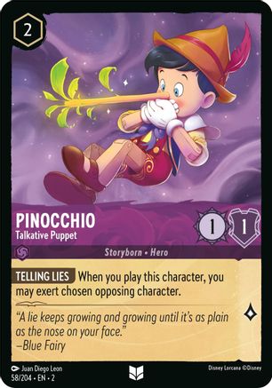 Pinocchio - Talkative Puppet (58/204) - Rise of the Floodborn Cold Foil - Lorcana - Single Cards
