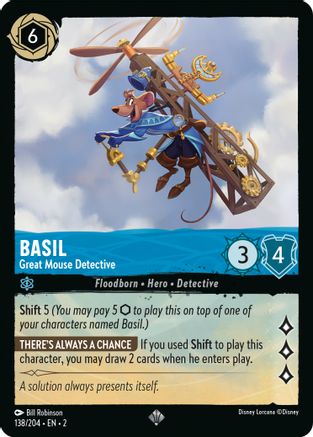 Basil - Great Mouse Detective (138/204) - Rise of the Floodborn Cold Foil - Lorcana - Single Cards