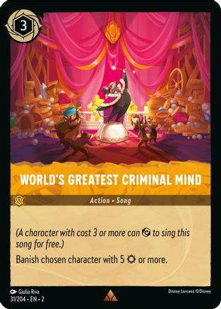 World's Greatest Criminal Mind (31/204) - Rise of the Floodborn Cold Foil - Lorcana - Single Cards