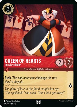 Queen of Hearts - Impulsive Ruler (119/204) - Rise of the Floodborn Cold Foil - Lorcana - Single Cards