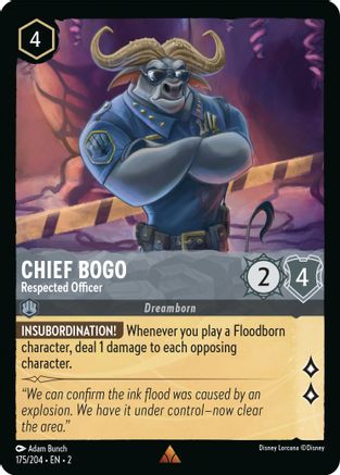 Chief Bogo - Respected Officer (175/204) - Rise of the Floodborn Cold Foil - Lorcana - Single Cards