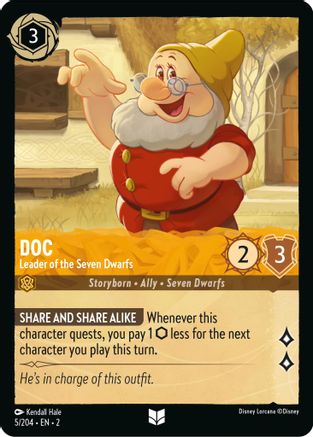 Doc - Leader of the Seven Dwarfs (5/204) - Rise of the Floodborn Cold Foil - Lorcana - Single Cards