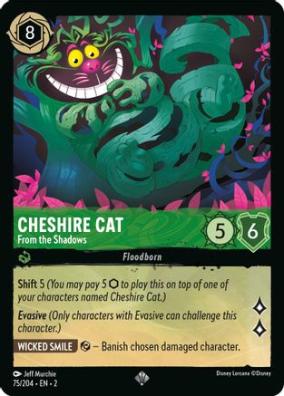 Cheshire Cat - From the Shadows (75/204) - Rise of the Floodborn Cold Foil - Lorcana - Single Cards