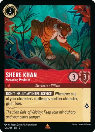 Shere Khan - Menacing Predator (126/204) - Rise of the Floodborn Cold Foil - Lorcana - Single Cards