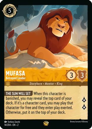 Mufasa - Betrayed Leader (14/204) - Rise of the Floodborn Cold Foil - Lorcana - Single Cards