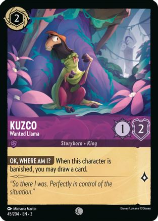 Kuzco - Wanted Llama (45/204) - Rise of the Floodborn Cold Foil - Lorcana - Single Cards