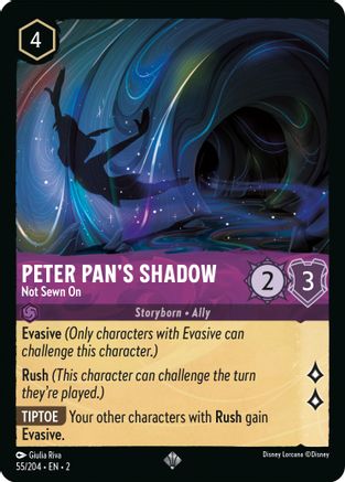 Peter Pan's Shadow - Not Sewn On (55/204) - Rise of the Floodborn Cold Foil - Lorcana - Single Cards