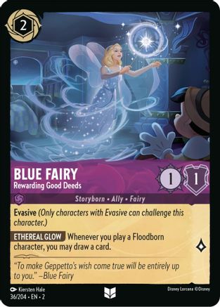 Blue Fairy - Rewarding Good Deeds (36/204) - Rise of the Floodborn Cold Foil - Lorcana - Single Cards