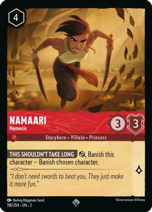 Namaari - Nemesis (118/204) - Rise of the Floodborn Cold Foil - Lorcana - Single Cards