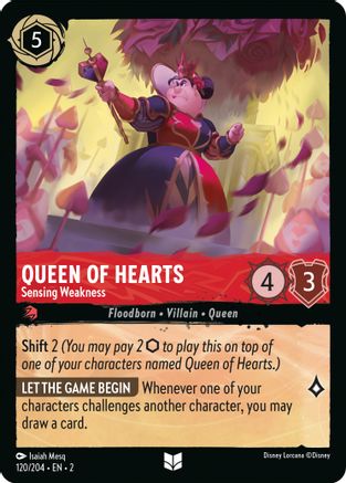Queen of Hearts - Sensing Weakness (120/204) - Rise of the Floodborn Cold Foil - Lorcana - Single Cards