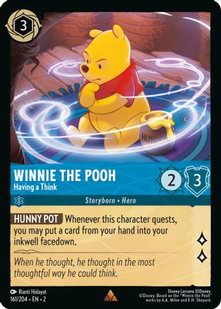 Winnie the Pooh - Having a Think (161/204) - Rise of the Floodborn Cold Foil - Lorcana - Single Cards