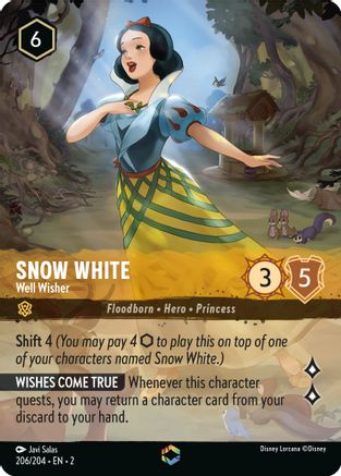 Snow White - Well Wisher (Enchanted) (206/204) - Rise of the Floodborn Holofoil - Lorcana - Single Cards