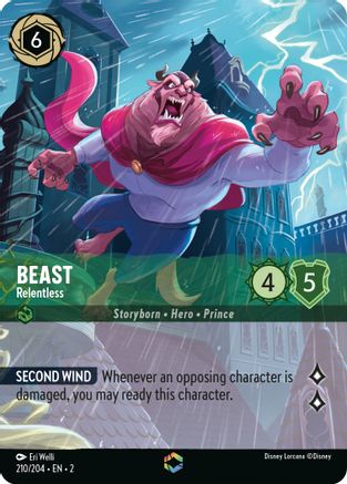 Beast - Relentless (Enchanted) (210/204) - Rise of the Floodborn Holofoil - Lorcana - Single Cards