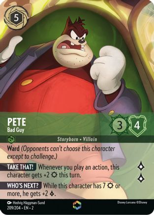 Pete - Bad Guy (Enchanted) (209/204) - Rise of the Floodborn Holofoil - Lorcana - Single Cards