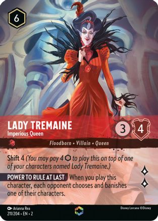 Lady Tremaine - Imperious Queen (Enchanted) (211/204) - Rise of the Floodborn Holofoil - Lorcana - Single Cards