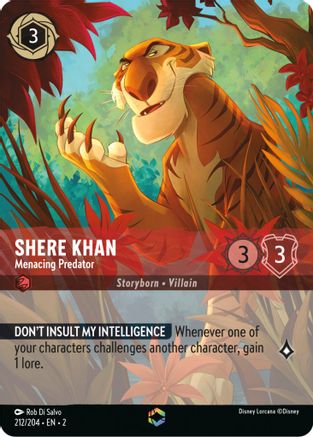 Shere Khan - Menacing Predator (Enchanted) (212/204) - Rise of the Floodborn Holofoil - Lorcana - Single Cards