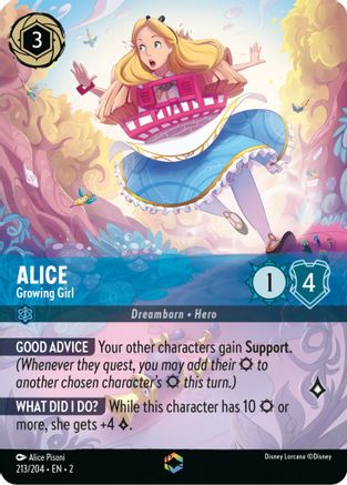 Alice - Growing Girl (Enchanted) (213/204) - Rise of the Floodborn Holofoil - Lorcana - Single Cards