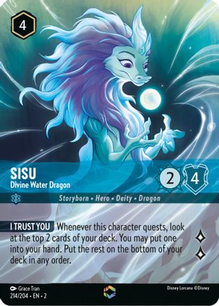 Sisu - Divine Water Dragon (Enchanted) (214/204) - Rise of the Floodborn Holofoil - Lorcana - Single Cards