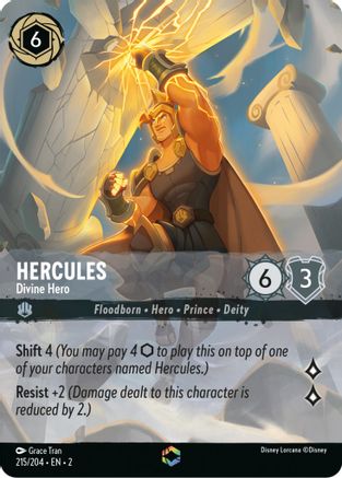 Hercules - Divine Hero (Enchanted) (215/204) - Rise of the Floodborn Holofoil - Lorcana - Single Cards