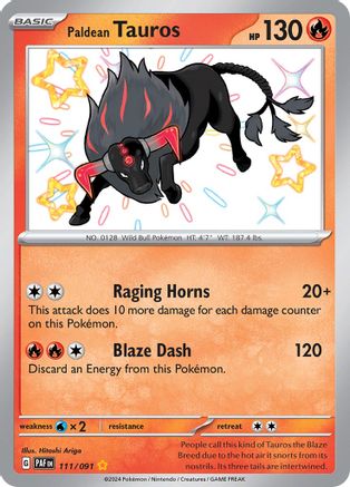 Paldean Tauros - [111/091] SV: Paldean Fates Pokemon - Single Cards
