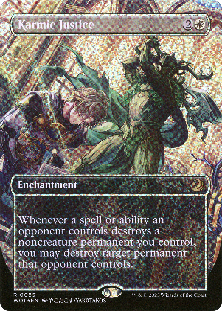 FOIL Karmic Justice (Anime Borderless) (Confetti Foil) (WOT-085) - Wilds of Eldraine: Enchanting Tales - Magic The Gathering - Single Cards