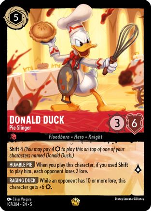 Donald Duck - Pie Slinger (107/204) - Shimmering Skies Cold Foil - Single Cards