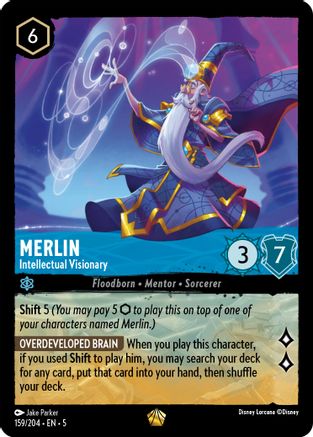Merlin - Intellectual Visionary (159/204) - Shimmering Skies Cold Foil - Single Cards