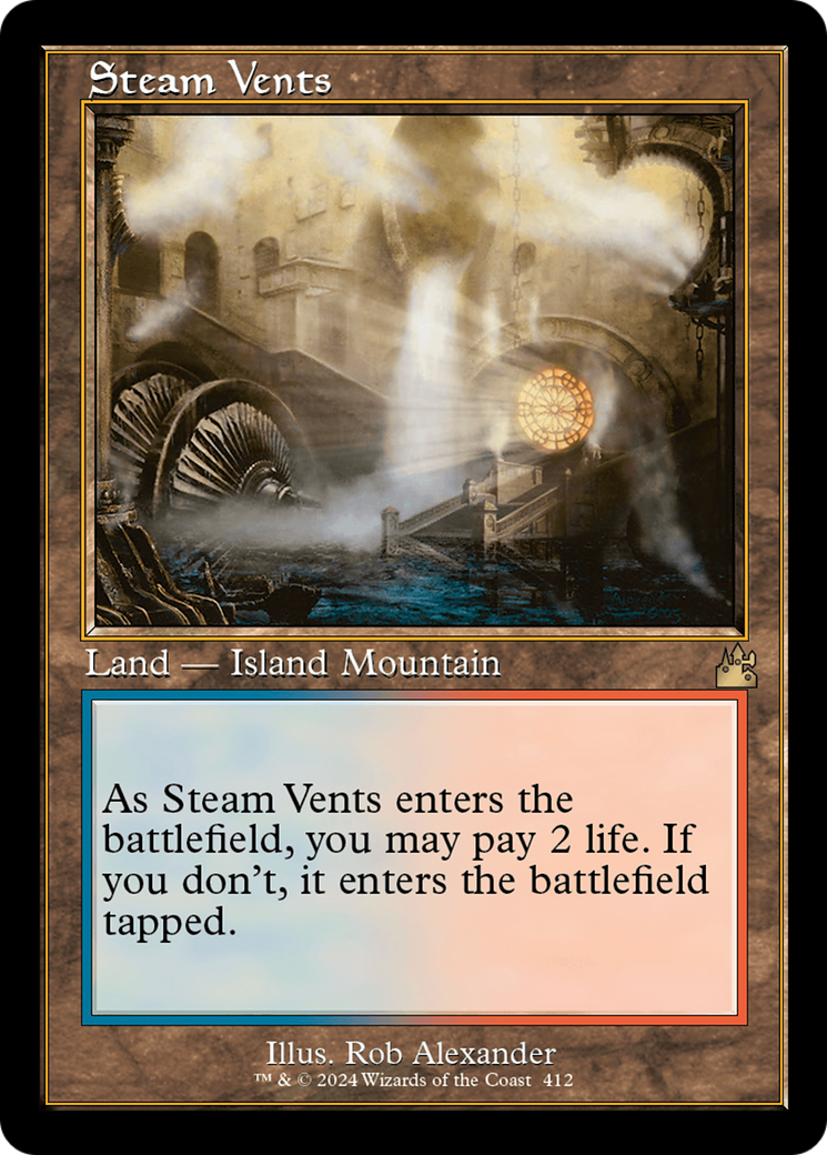 FOIL Steam Vents (Retro Frame) (RVR-412) - Ravnica Remastered - Magic The Gathering - Single Cards