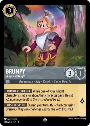 Grumpy - Skeptical Knight (186/204) - Shimmering Skies - Single Cards