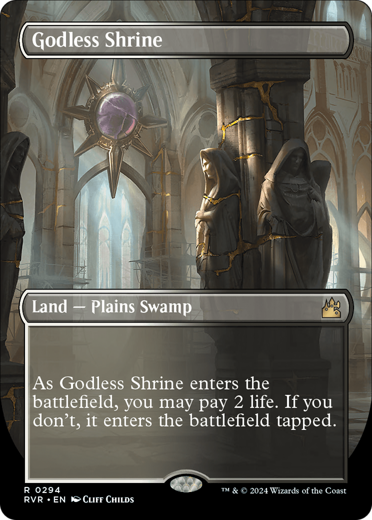 Godless Shrine (Borderless) (RVR-294) - Ravnica Remastered - Magic The Gathering - Single Cards
