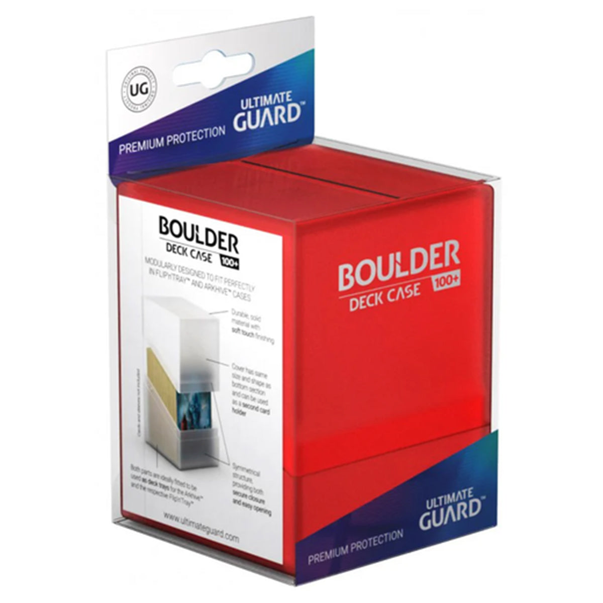 Ultimate Guard Boulder Deck Case 100+ Standard Size Ruby Deck Box - Deck Boxes