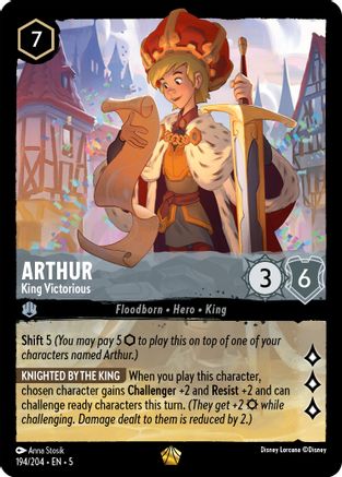 Arthur - King Victorious (194/204) - Shimmering Skies Cold Foil - Single Cards