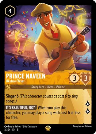 Prince Naveen - Ukulele Player (3/204) - Shimmering Skies Cold Foil - Single Cards