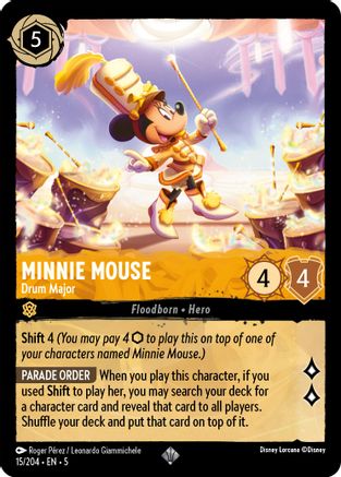 Minnie Mouse - Drum Major (15/204) - Shimmering Skies Cold Foil - Single Cards