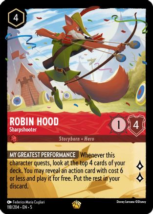 Robin Hood - Sharpshooter (118/204) - Shimmering Skies Cold Foil - Single Cards