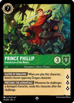Prince Phillip - Swordsman of the Realm (83/204) - Shimmering Skies Cold Foil - Single Cards
