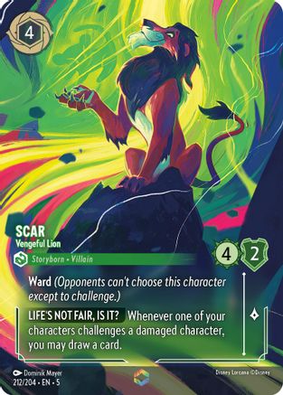 Scar - Vengeful Lion (Enchanted) (212/204) - Shimmering Skies Holofoil - Single Cards