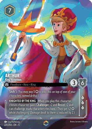 Arthur - King Victorious (Enchanted) (221/204) - Shimmering Skies Holofoil - Single Cards
