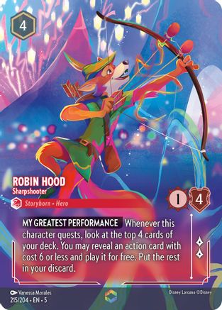 Robin Hood - Sharpshooter (Enchanted) (215/204) - Shimmering Skies Holofoil - Single Cards