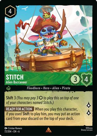 Stitch - Alien Buccaneer (72/204) - Azurite Sea Cold Foil - Single Cards