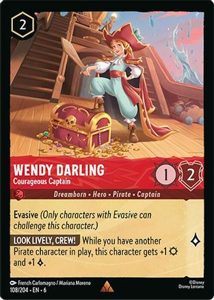 Wendy Darling - Courageous Captain (108/204) - Azurite Sea Cold Foil - Single Cards