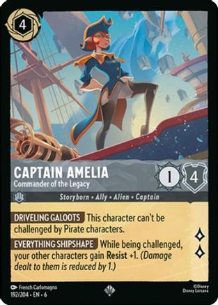 Captain Amelia - Commander of the Legacy (192/204) - Azurite Sea Cold Foil - Single Cards