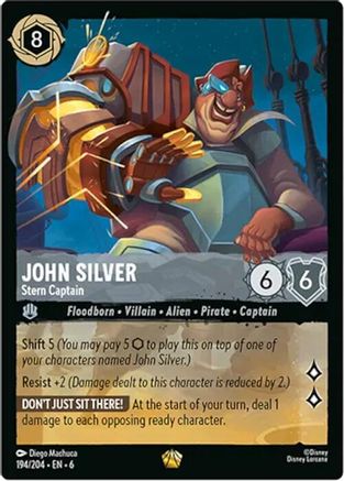 John Silver - Stern Captain (194/204) - Azurite Sea Cold Foil - Single Cards