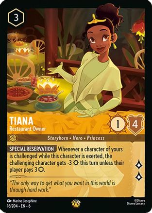 Tiana - Restaurant Owner (16/204) - Azurite Sea Cold Foil - Single Cards