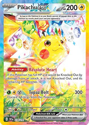 Pikachu ex 238 - SV08 Surging Sparks Holofoil - Single Cards