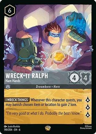 Wreck-It Ralph - Ham Hands (190/204) - Azurite Sea - Single Cards