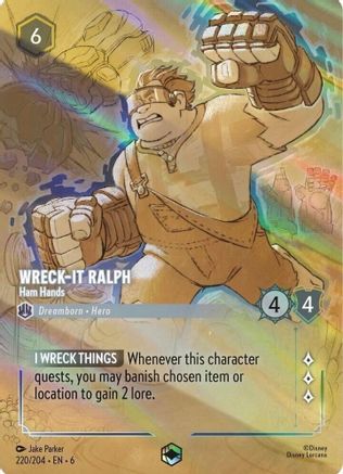Wreck-It Ralph - Ham Hands (Enchanted) (220/204) - Azurite Sea Holofoil - Single Cards