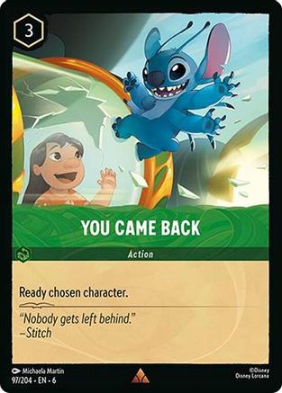 You Came Back (97/204) - Azurite Sea Cold Foil - Single Cards